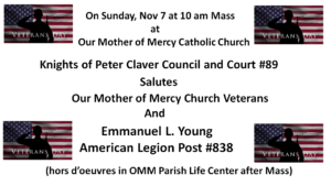 Veterans Honored- Our Mother of Mercy